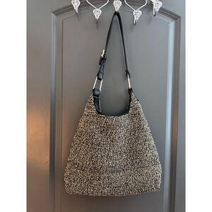 Faded Glory Black and Cream Shoulder Bag